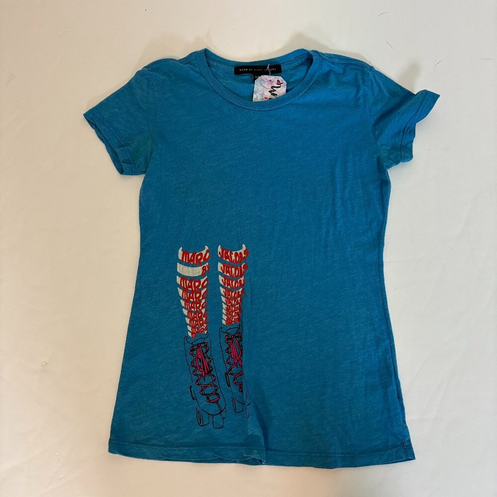 Marc by Marc Jacobs Short Sleeve Blue Tee